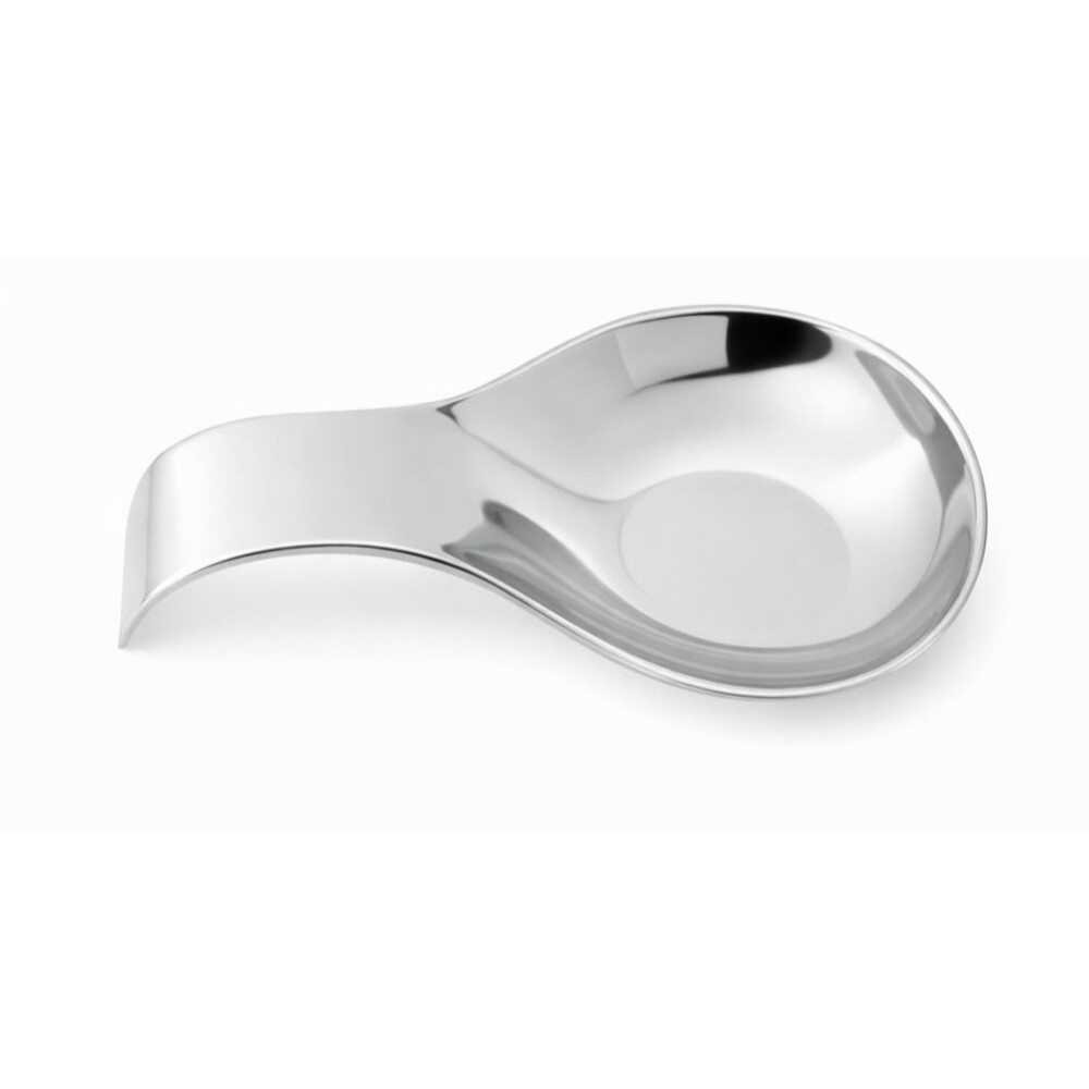 Tablecraft HB1 Single Spoon Rest, 8" x 3 7/8", Polished 18/8 Stainless Steel
